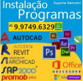 Volga Informática Serviços Remoto # ZAP (85) 997496329 

*Instalação  de programas (Autocad ,CorelDraw, Photoshop etc...
Adobe Photoshop CC
Adobe Illustrator CC
Adobe Indesign CC
Adobe Acrobat DC
Adobe Premiere Pro

Lista de alguns programas
---------------------------------------------------------
1. Pacote office completo
(Word, Excel, Power point)
2. Photoshop
3. CorelDraw
4. Autocad
5. Sketchup
6. Revit
7. Antivírus

Instalação presencial e REMOTO.  

Instalação de programas, Serviços técnico de informática em Fortaleza