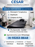 César Massoterapeuta Clínico Sou César, Massoterapeuta Clínico em Jundiaí, especializado em massagem terapêutica, massagem relaxante e massagem para dores musculares. Atendimento focado em alívio de dores, redução do estresse, tensão muscular e relaxamento profundo, ajudando no bem-estar e na qualidade de vida.

Também realizo depilação masculina em Jundiaí com cera ou máquina, incluindo depilação corporal e íntima masculina, além de limpeza de pele. Ambiente discreto, tranquilo e com atendimento individual.

Se você procura massagem em Jundiaí, massoterapeuta ou depilação masculina, agende seu horário.

???? Vila Aparecida – próximo à Ponte São João
???? WhatsApp: 11 93253-8648